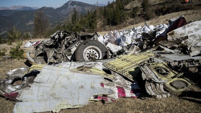 Wreckage of the Germanwings passenger jet
