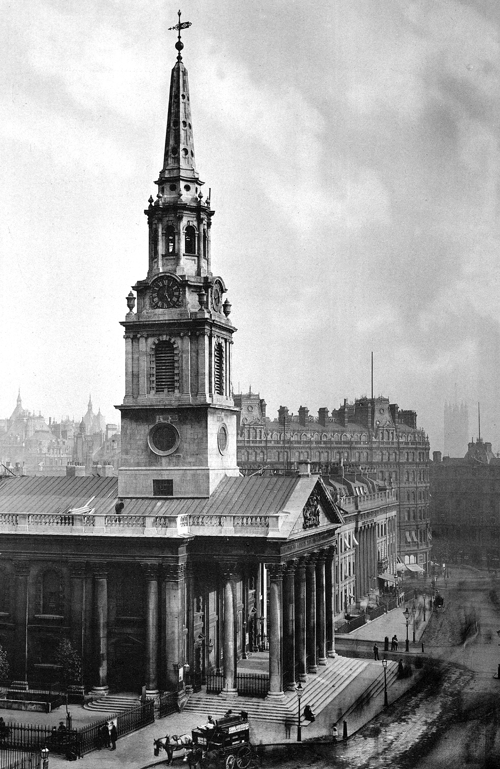 Святой Мартин-ин-зе-Филдс, Трафальгарская площадь, Лондон - 1896 г.
