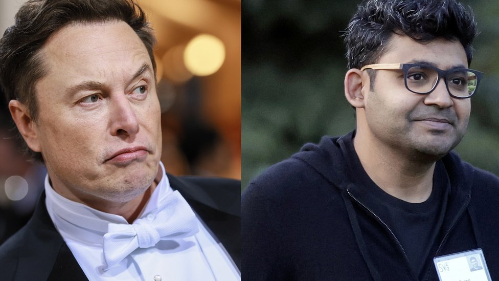 Elon Musk y Parag Agrawal