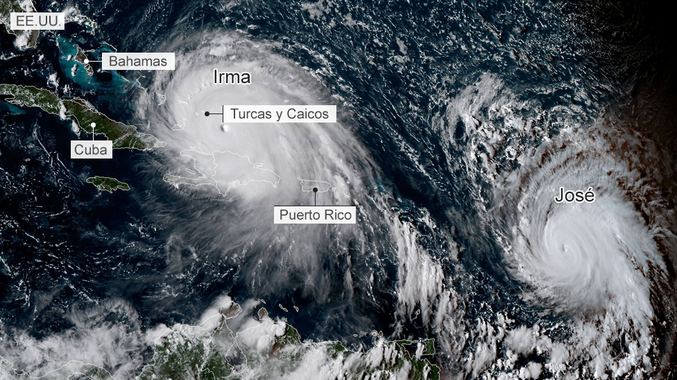 Así se veían Irma y José el jueves 7 de septiembre. Irma y José el 7 de septiembre