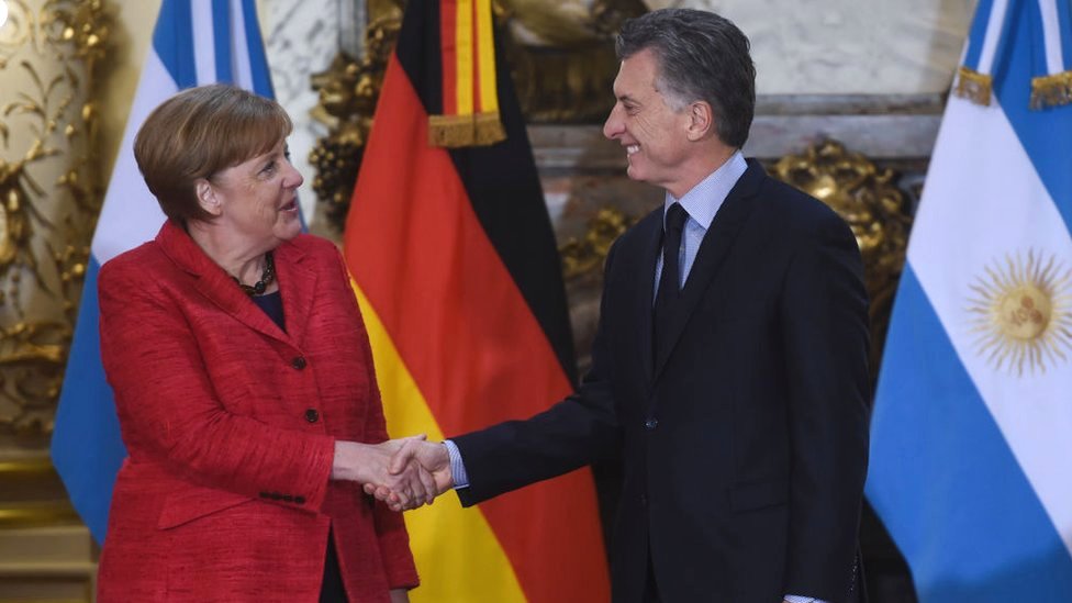 Merkel ha forjado vínculos con Argentina, México y otros países latinoamericanos. Angela Merkel y Mauricio Macri en Argentina