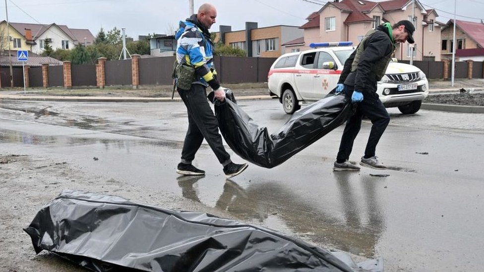 Cuerpos encontrados en Bucha.