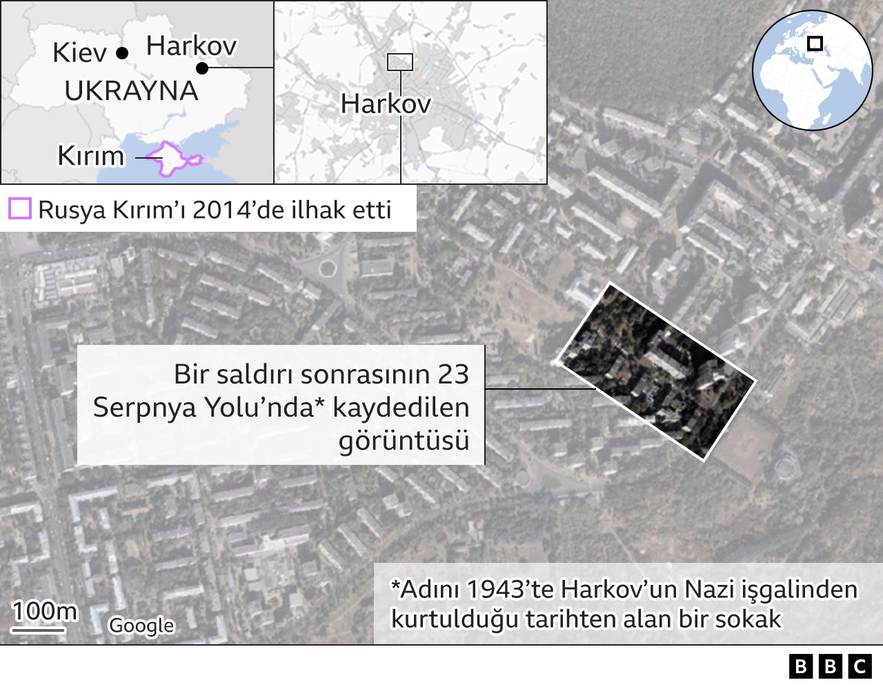 23 Serpnya Yolu'nun Google Sokak Haritası görüntüsü