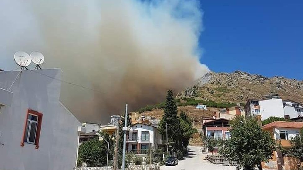 Marmara Adası'ndaki yangın