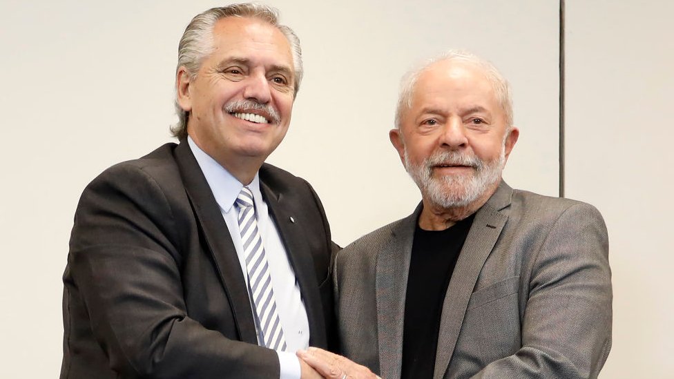 Lula e o presidente da Argetina, Alberto Fernandez, em São Paulo