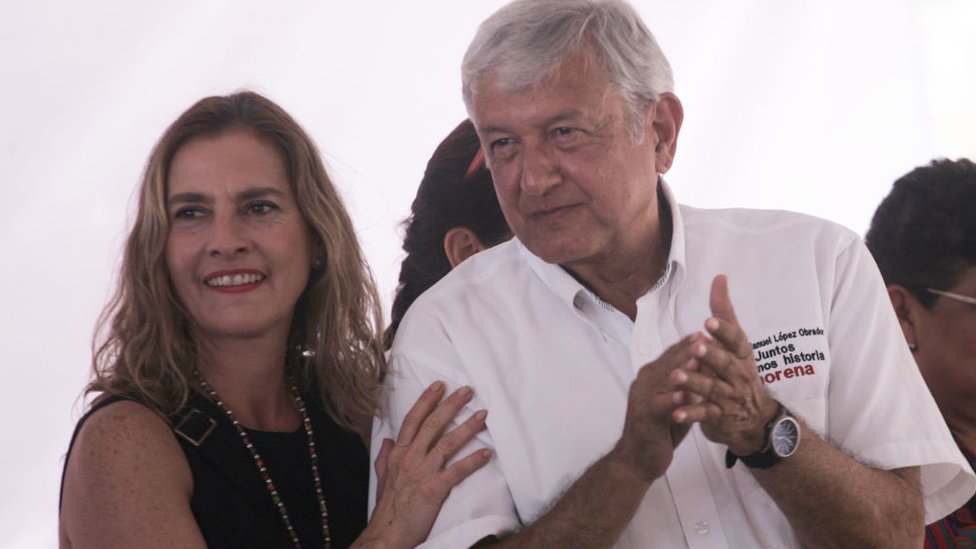 López Obrador y su esposa, Beatriz Gutiérrez Müller
