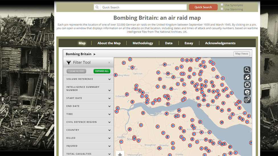 Сайт о бомбардировке Британии
