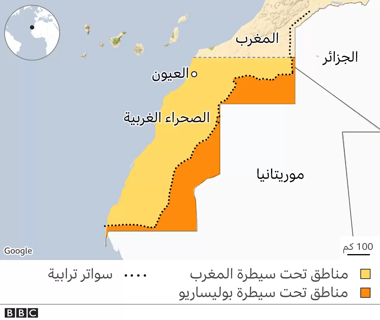 المغرب وإسرائيل: اعتراف إسرائيلي مرتقب بسيادة المغرب على الصحراء الغربية 2 خارطة للصحراء الغربية