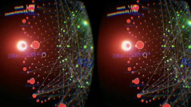 Virtual reality map of computers connected with each other