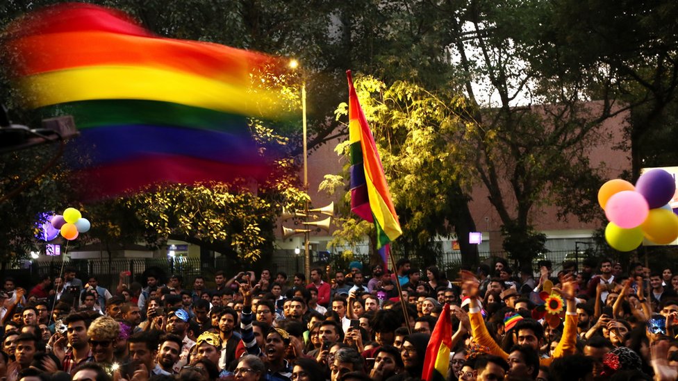 Parade komunitas dan aktivis LGBT pada 25 November 2018 di New Delhi, India