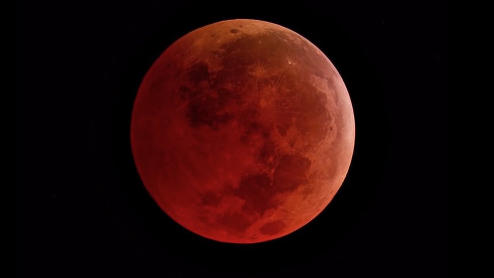 Reddish moon