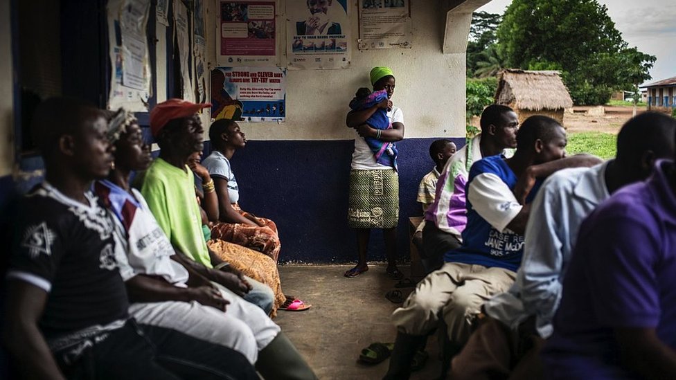A health center in the Liberian village of Mendicorma, just across the border with Sierra Leone on April 27, 2016.