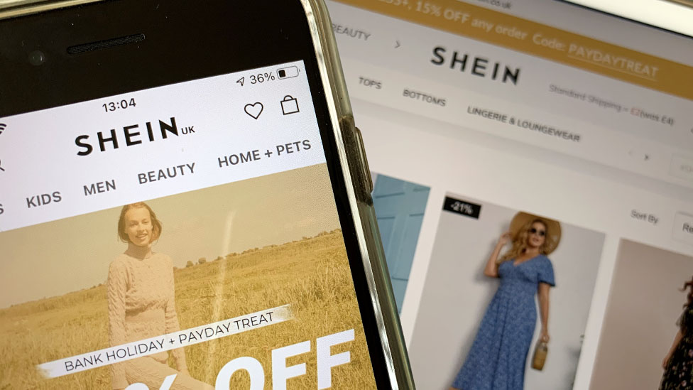 Shein website and app.