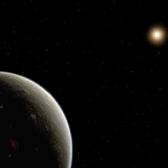 Ilustración del nuevo planeta y su estrella HD 26965