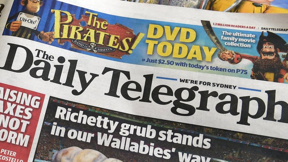 faglært vækst præmedicinering Australia's Daily Telegraph prints rival's pages by mistake - BBC News