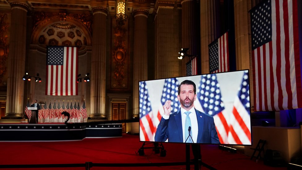 共和黨全國代表大會期間，播放了小特朗普預先錄製的演說片段。