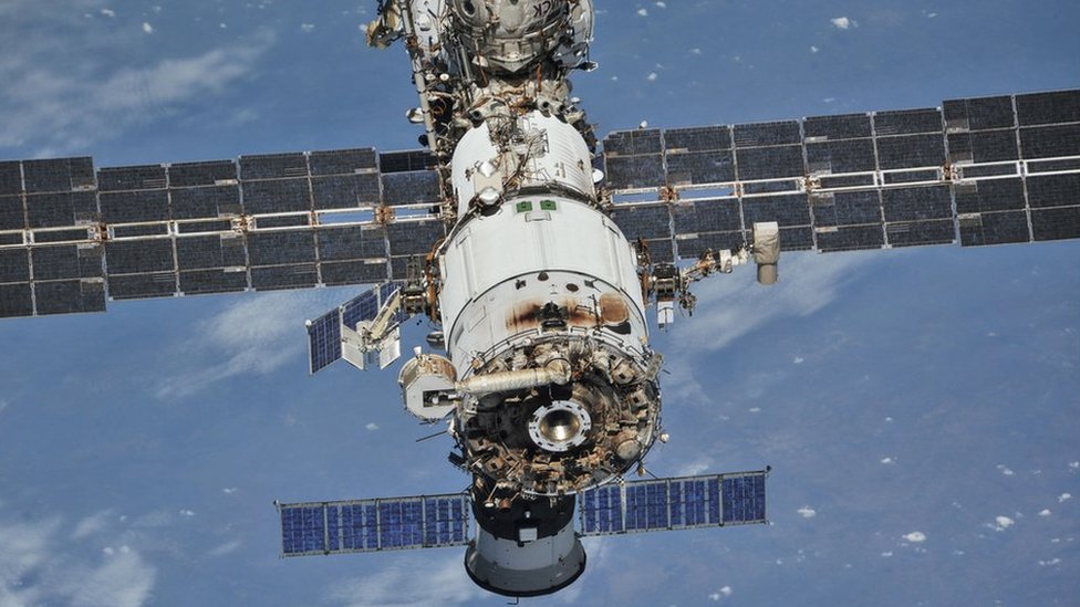 The ISS pictured from a Soyuz spacecraft last year