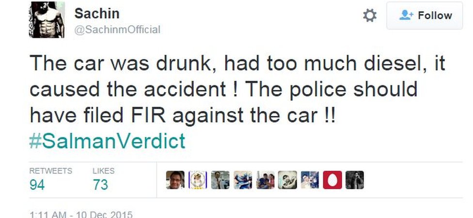Машина была пьяна, в ней было слишком много дизельного топлива, это стало причиной аварии! Полиция должна была подать FIR против машины !! #SalmanVerdict