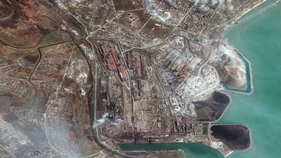 Imagen aérea de la siderúrgica de Azovstal