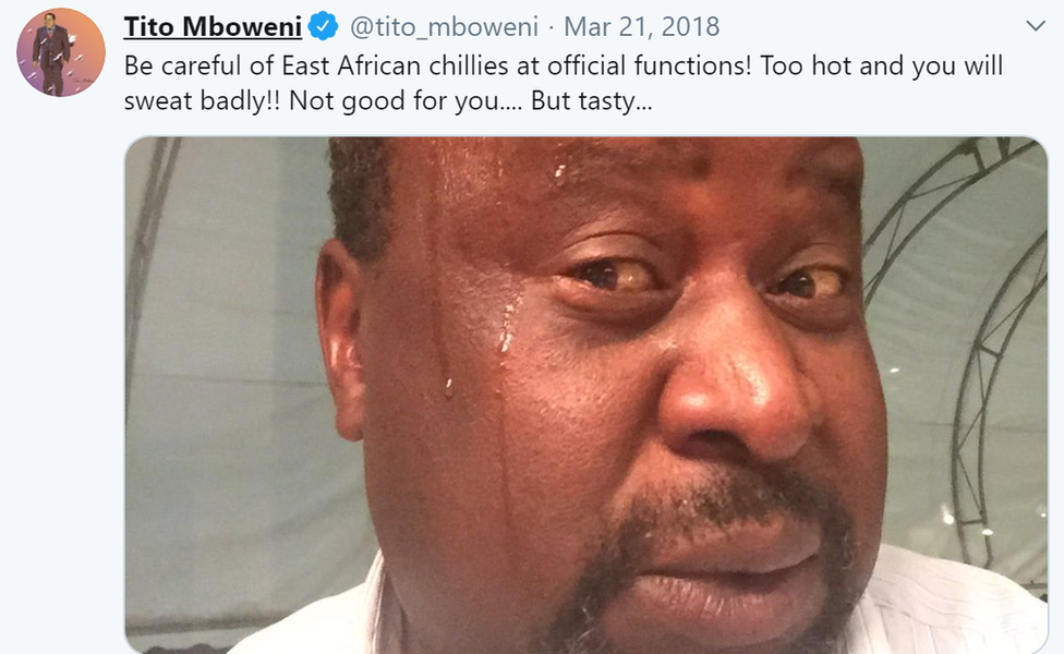 Tito Mboweni South Africa S Finance Minster Known For A Twitter Roast Chicken Fail Bbc News