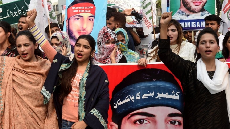 Protesta contra India en cachemtia