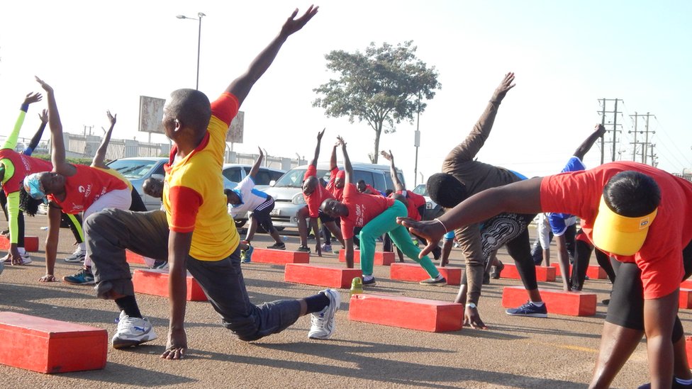 Fitness class in Kampala