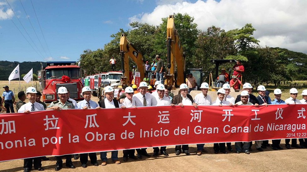 Imagen de 2014 del inicio de las obras del Gran Canal de Nicaragua, una obra de US$50.000 que finalmente no se concretó.