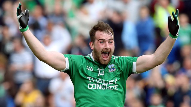 Fermanagh's Sean Quigley celebrates victory over Roscommon