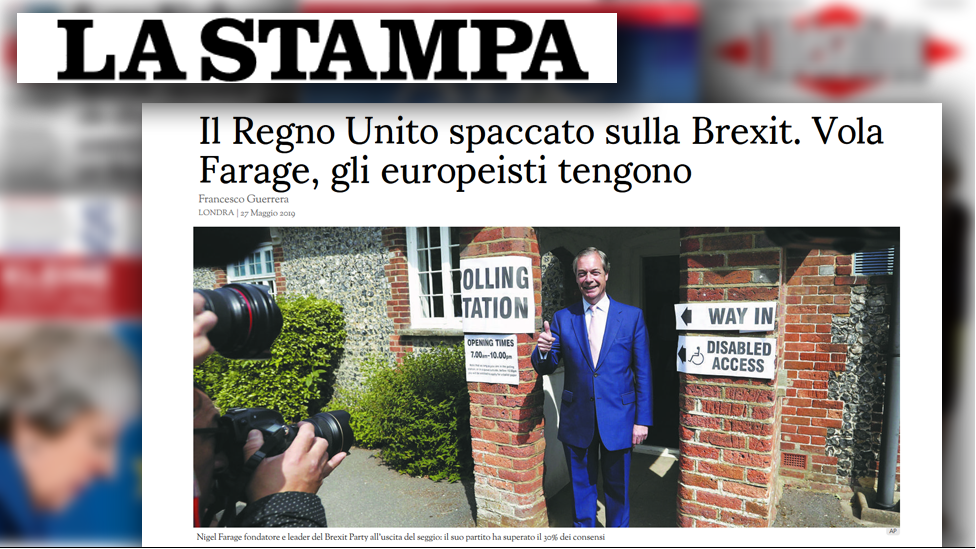 Статья из итальянской газеты La Stampa, 27 мая 2019 г.