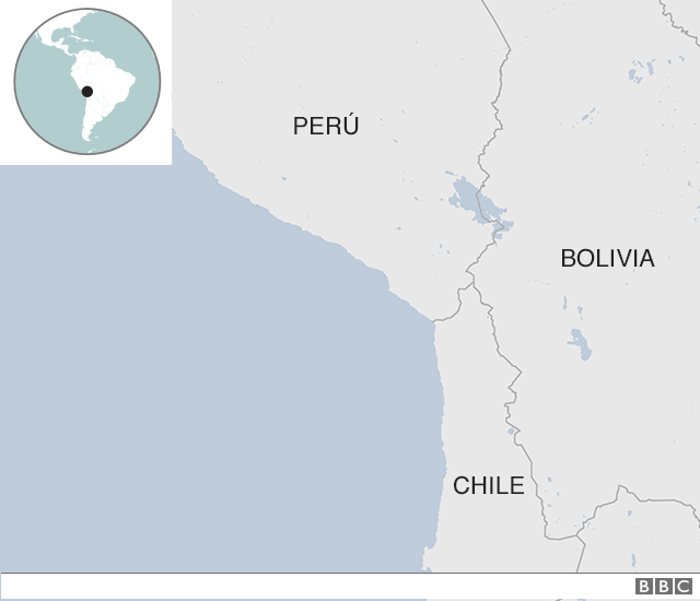 Mapa de la frontera entre Perú, Bolivia y Chile
