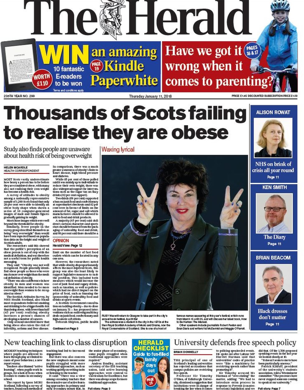 The papers: Scots 'unaware' of obesity - BBC News