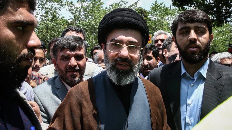 Mojtaba Khamenei (C), son of Iranian Supreme Leader Ayatollah Ali Khamenei, is pictured during a protest marking the annual al-Quds Day in Tehran, Iran (31 May 2019)