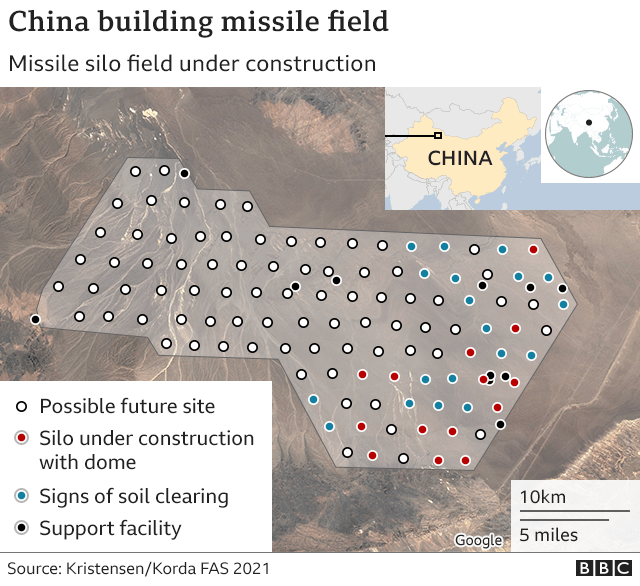 China missile map