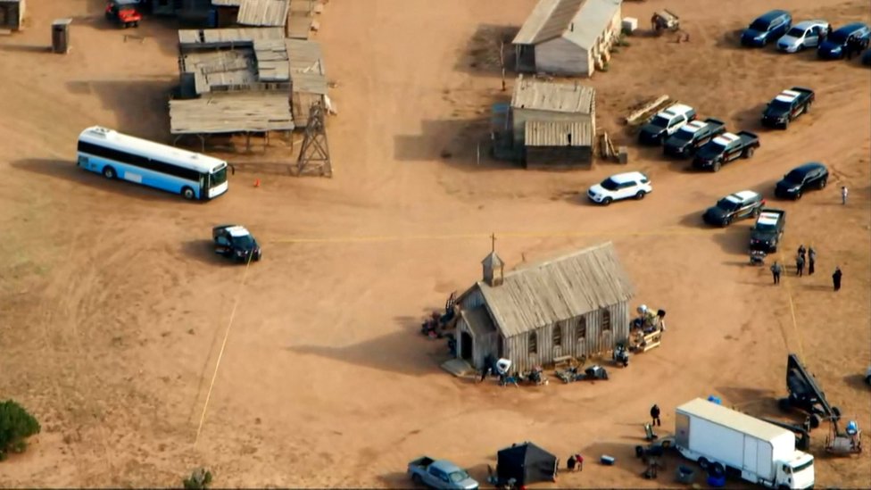 Una vista aérea del set de filmación en Bonanza Creek Ranch.