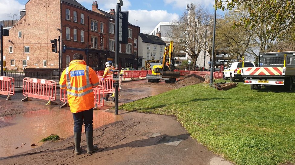 Derby flooding Burst water main brought disruption to city BBC News