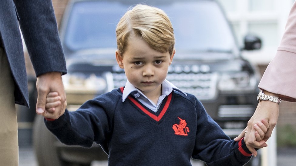Принц Джордж в свой первый день в школе