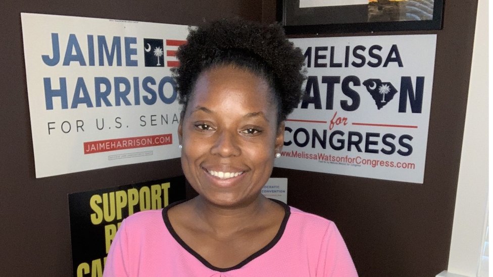 Мелисса Уотсон, школьная учительница и ветеран армии, баллотирующаяся в Конгресс в Южной Каролине.