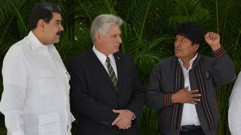 Nicolás Maduro, Miguel Díaz Canel y Evo Morales