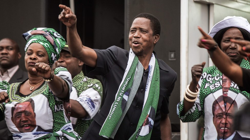 Zambia S President Edgar Lungu Declared Election Winner Bbc News