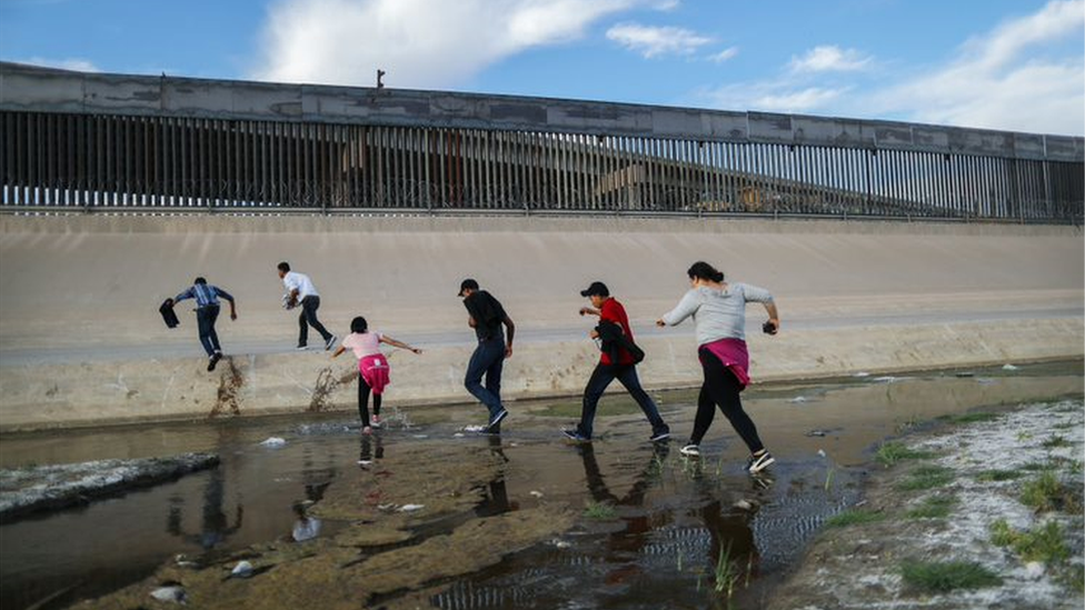 Migrants trying to cross into the US via Mexico