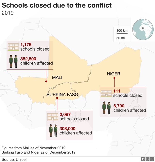 Карта с указанием количества закрытых школ