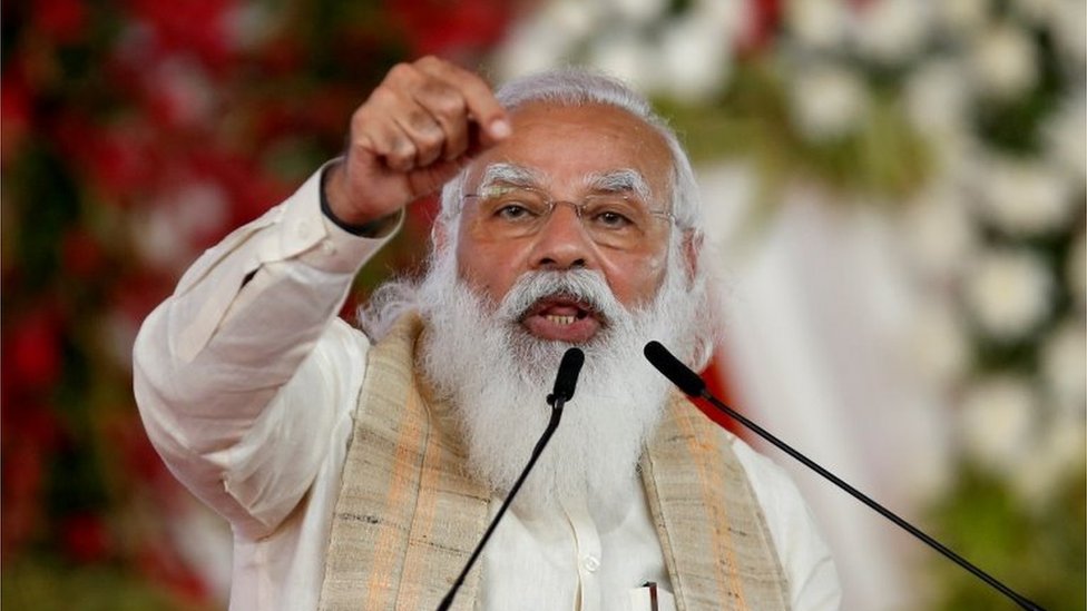 India's Prime Minister Narendra Modi addresses a gathering in Ahmedabad, India (March 12, 2021)