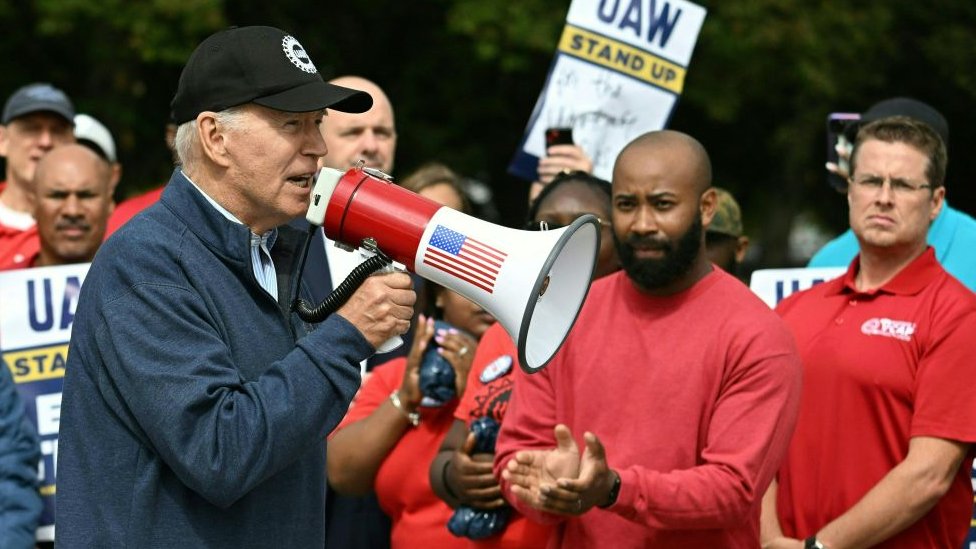 Joe Biden makes history by joining UAW picket line