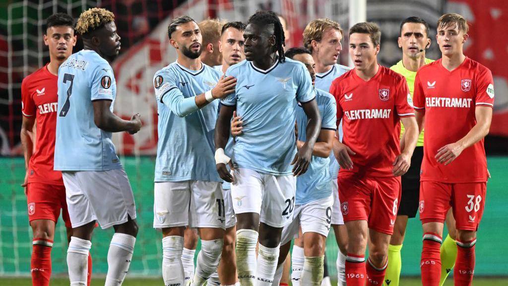 Lazio's Loum Tchaouna taken off after being racially abused in Europa League win over Twente - BBC Sport