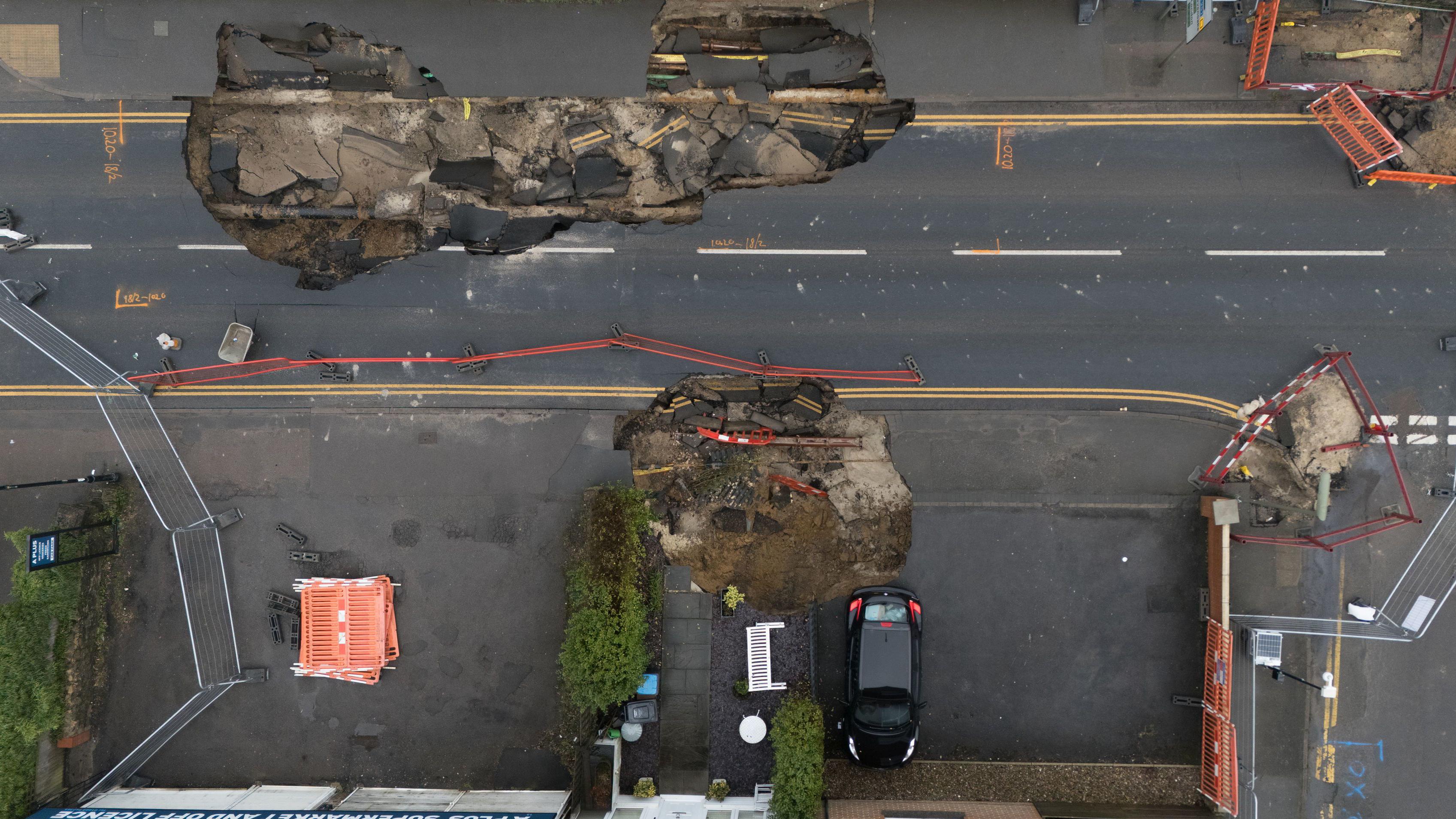 Godstone sinkhole work is around the clock, says council