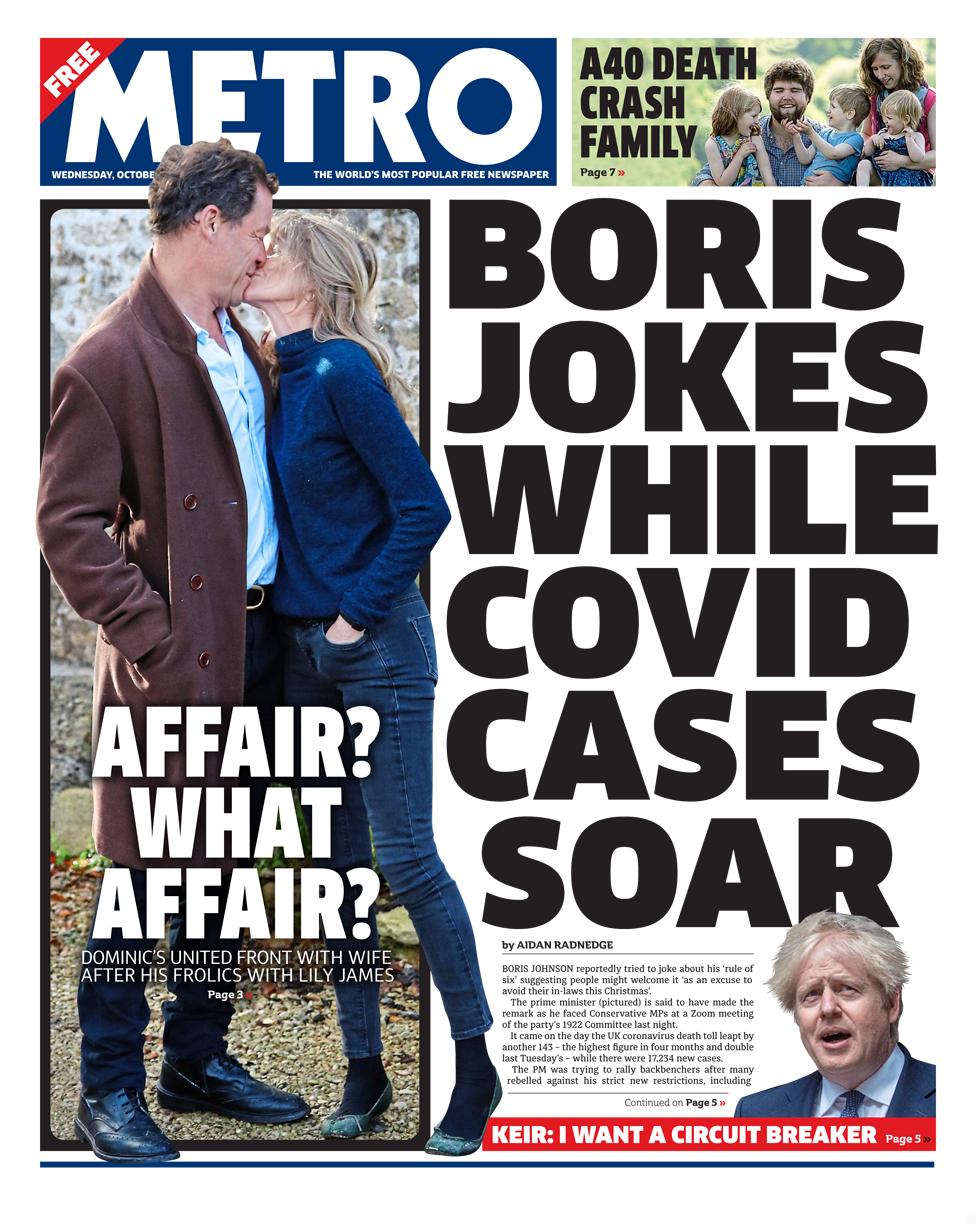 Metro front page