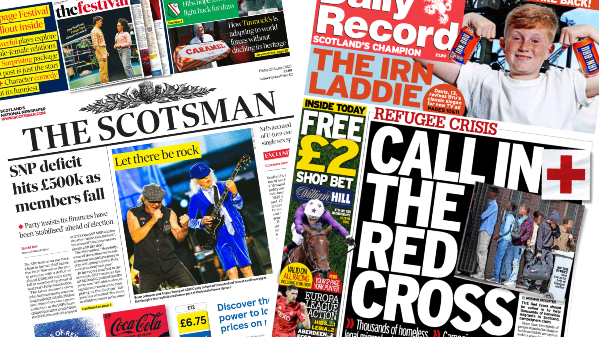 Scotland's papers: SNP deficit hits £500k and refugees stuck in B&Bs
