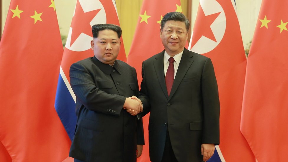 Kim Jong-un y Xi Jinping en Pekín.