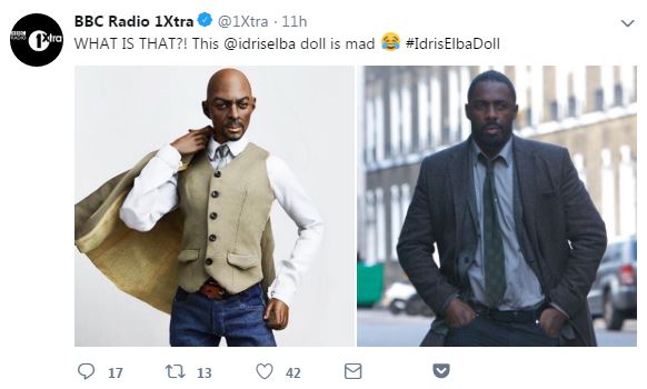 Idris Elba'nın oyunca bebeği alay konusu oldu. BBC'nin radyo kanallarından biri de Twitter'da bu durumu, 