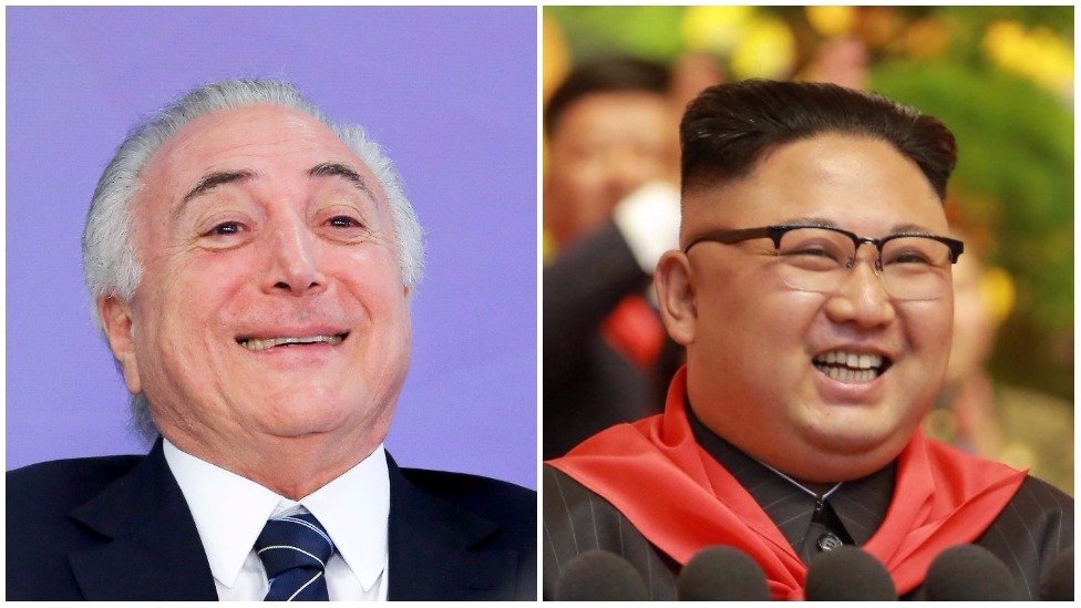 El comercio entre Brasil y Corea del Norte alcanzó los US$10 millones en 2016. Michel Temer y Kim Jong-un